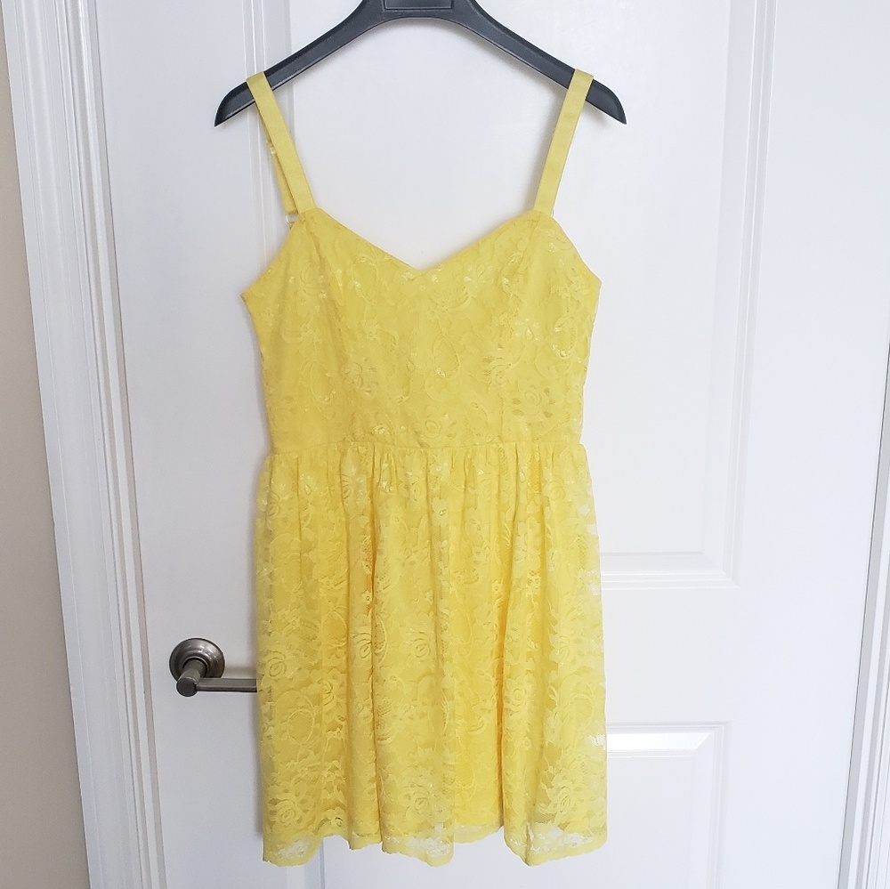 ASOS Yellow Lace Low-Back Sundress Sz 8